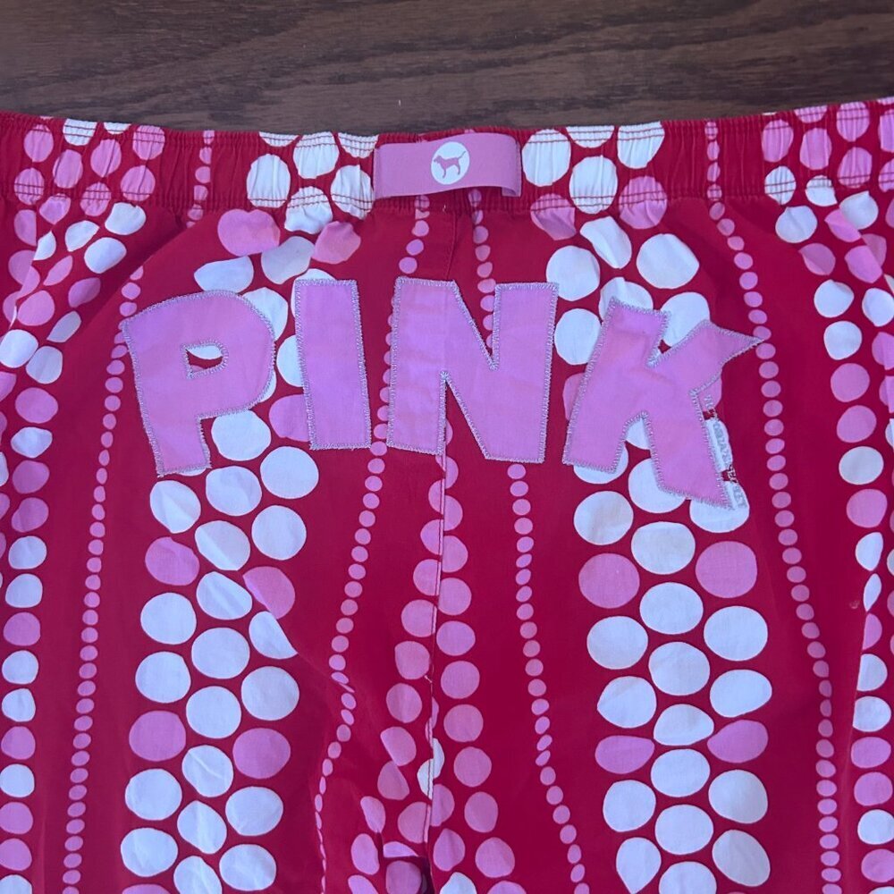 Vintage 2000’s Victoria’s Secret PINK Polka Dots Pajama Pants PJs Size Large i - Picture 9 of 12